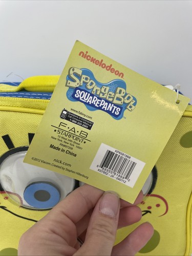 Spongebob Squarepants Lunch Box Morbido Cerniera Fab Starpoint 2012 con etichette - Foto 2 di 10