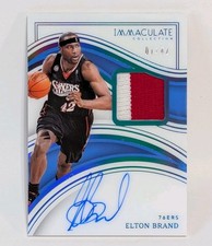2022-23 Panini Immaculate Collection Patch Autographs Elton Brand #IPA-EBR 01/42