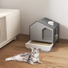 Uforic Extra Large Enclosed Cat Litter Box with Mat and Litter Scoop,Cat Toilet