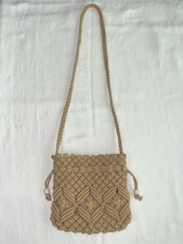 Bolso Bandolera Boho Macramé Sin Marca Tostado Cordón Tejido Festival Cuadrado Cartera