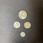 Silver coin lot 1964 Kennedy half dollar, 1962-D, 1964-D quarters, 1961-Ddime