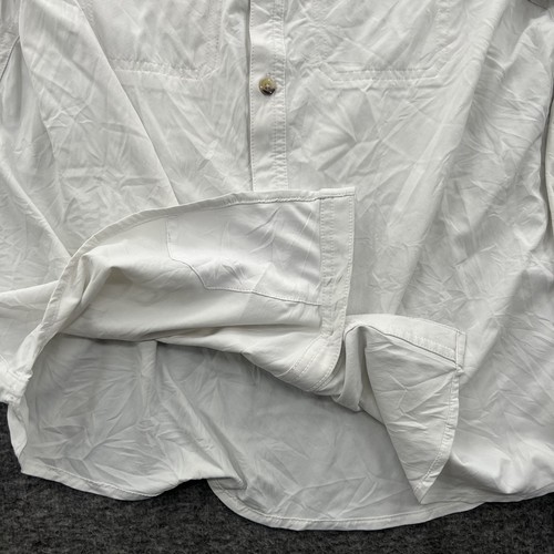 Poncho Fishing Shirt Kids XL White Solid Long Sleeve Button Up Outdoors *FLAWS - Picture 4 of 11