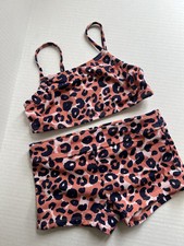 Cat  Jack Medium Size 8 Girls Two Piece Swimsuit Pre Owned Leopard Print