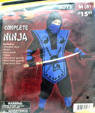 Complete Ninja 7 Piece Halloween Costume Blue Ninja Boys Child Size Medium 8