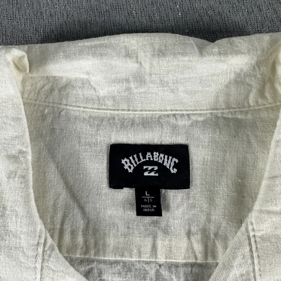 Гавайская рубашка Billabong мужская большая на пуговицах пальмовые листья цветочный тропический новая - Изображение 4 из 4