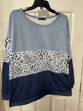C.O.Z.Y. Long Sleeve Animal Print Top Size M Item M7