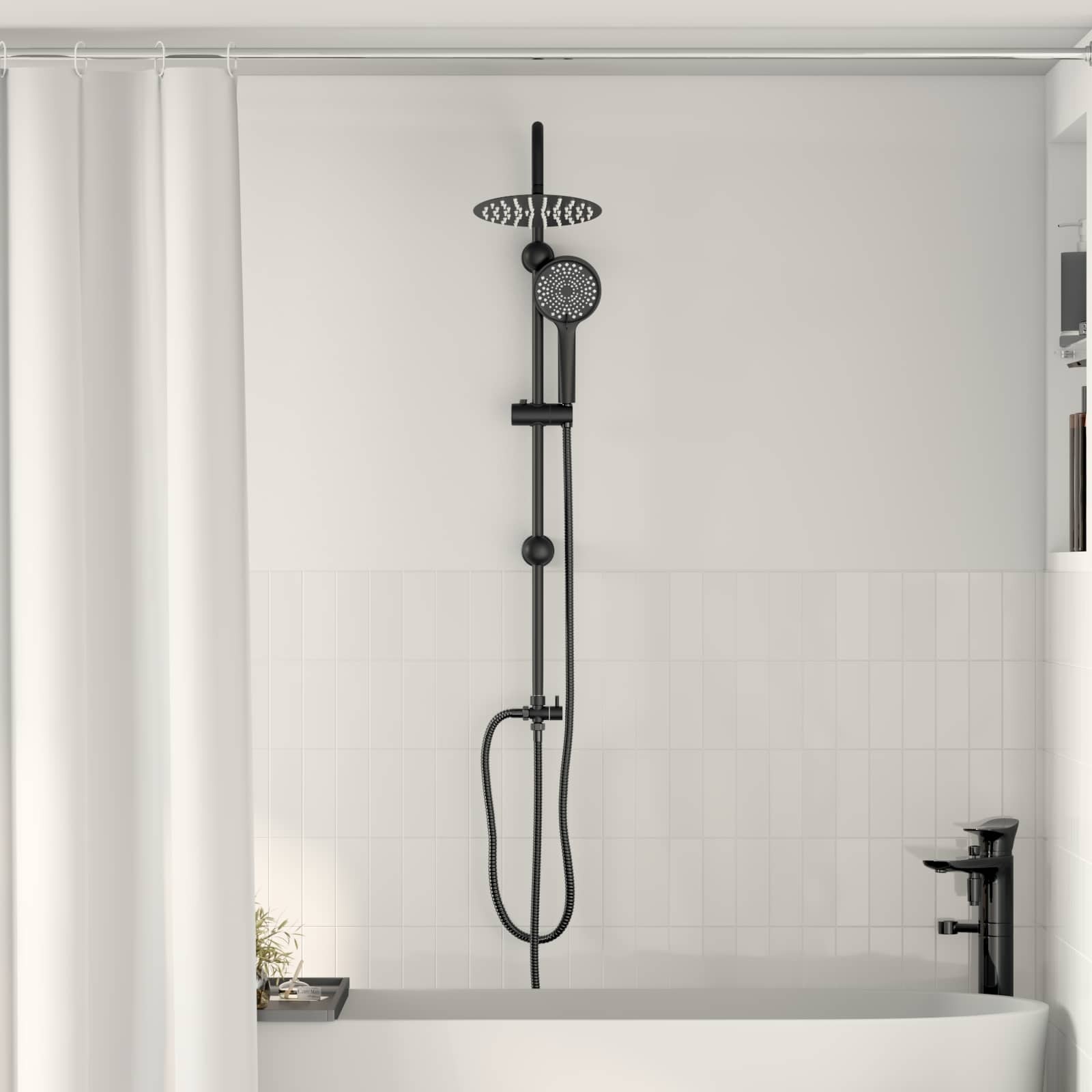 Sistema Doccia Nero Opaco 47x20x95cm Completo - Offerta Online