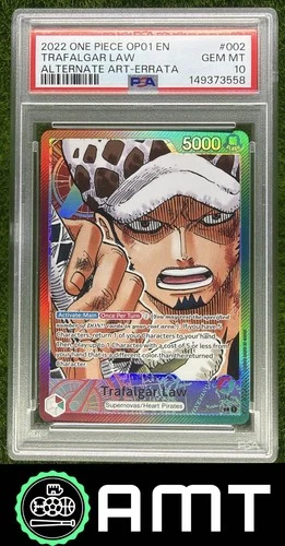 Trafalgar Law Alt Art Errata PSA 10 2022 One Piece Romance Dawn #OP01-002 3558