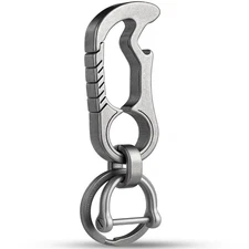 Titanium Carabiner Keychain Clip, Bottle Opener Keychain Multitool, Heavy Dut...