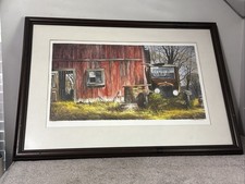 Robert W Addison Signed Numbered 36100 Serigraph Model T Ford Midwest Farm