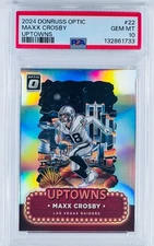 MAXX CROSBY 2024 Optic #22 UPTOWNS SSP PSA 10 Las Vegas Raiders