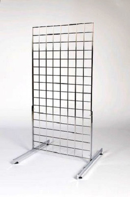 2FT X 5FT Gridwall Mesh Display Panel Auf Freistehenden T-Legs Shopfittings
