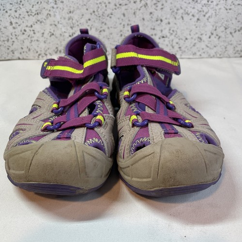 Merrell Hydro Hiker Sport Sandal Water Shoe Youth Girls Size 1 Purple Pink Tan - Picture 4 of 8