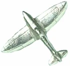 Spitfire Badge Pin Silver Pewter RAF WW2 Fighter Plane WWII Brooch Lapel Bag