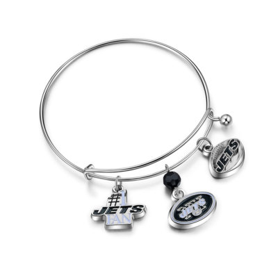 New York Jets NFL 3 Charm Bracelet Officially Licensed 