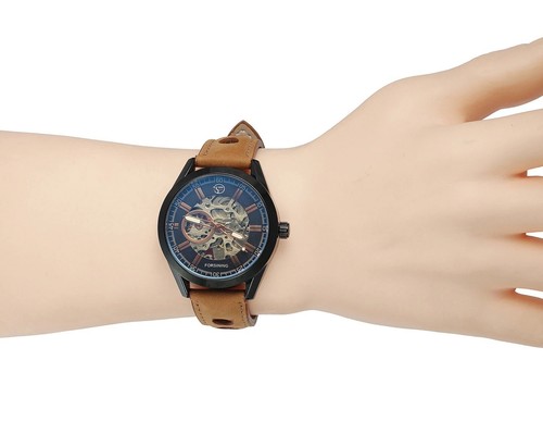 Forsining Mens Skeleton Casual Mechanical Automatic Waterproof Watch Gift Idea - Picture 14 of 14