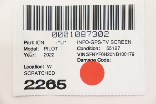 2019 - 2022 HONDA PILOT DASH CENTER SCREEN DISPLAY 8" OEM 39710TG7A010M1 - Bild 16 von 16