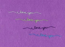 I LOVE YOU 2 die cuts scrapbook cards