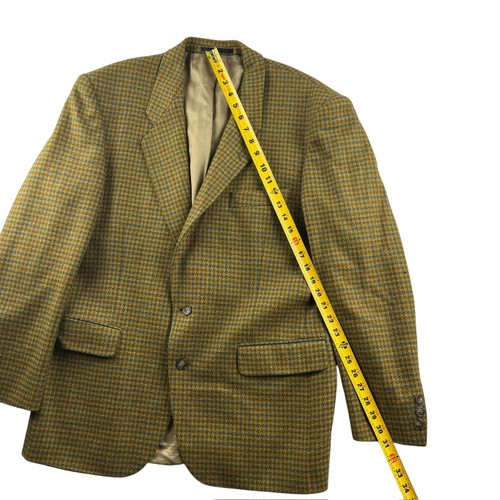 VTG Pierre Cardin Men's Wool Tweed Houndstooth Blazer Jacket Brown • 44R (US) - Picture 5 of 8