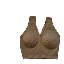 True  Co Bra Womens XS Wire Free Removeable Pads Wide Straps Grey Comfort