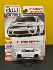 1/64 AUTO WORLD MODERN MUSCLE 2021 DODGE CHARGER SRT HELLCAT REDEYE WHITE