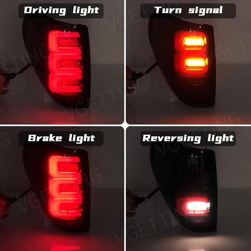 Se adapta a Mitsubishi L200 Triton 2005-2014 LED luz trasera lámpara de freno par ahumado Foto 3 de 4