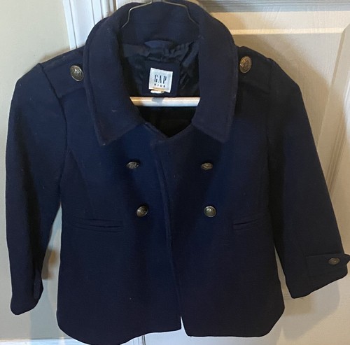 GAP Kids Navy Pea Coat Girls Size Small 6-7 Years EUC - Picture 2 of 12