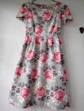 Cath Kidston Floral 50's Vintage Style Knee Length Tea Dress 100% Cotton UK 8