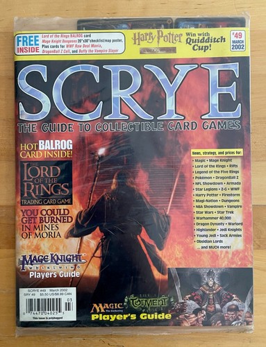 SCRYE #49 Mars 2002 – Neuf Sous Blister + Carte Balrog (Seigneur Des Anneaux)