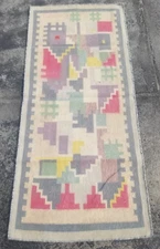 Vintage Traditional Handmade Beautiful Scandinavian Floor Rug Carpet 166x74 cm