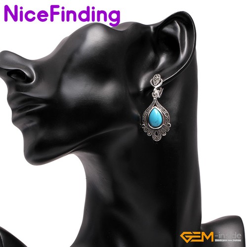 Surtido Piedras Preciosas Caídas Marcasita Cuelga Tachuela Moda Joyería Mujeres Pendiente Regalo - Imagen 32 de 59