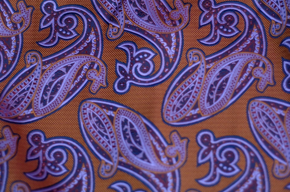 Umberto Algodon Bronze Amethyst Paisley Silk Pocket $75 Retail New - Image 3 of 3