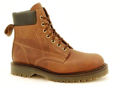 Solovair Made in England 7 Eye Padded Collar Boot Ben Brown Greasy S065-CS700GAU
