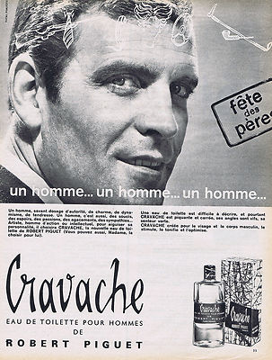 REKLAME WERBUNG 084 1964 ROBERT PIGUET Cravache Eau de Toilette für Herren