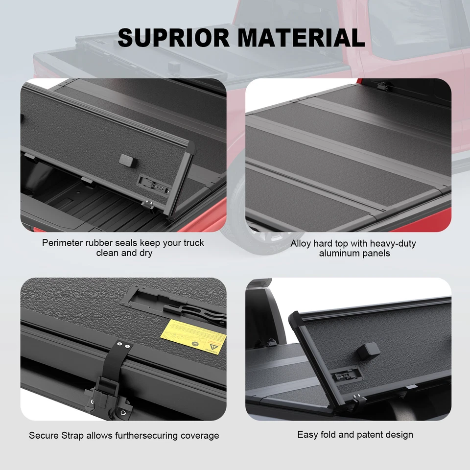 Truck Tonneau Cover For 04-07 Chevrolet Silverado GMC Sierra 5.8FT Bed On Top - Image 4 of 4
