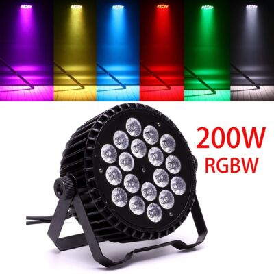 UKING Alluminum 200W RGBW 18 LED Wash Par Stage Lighting DMX Party Disco Lights