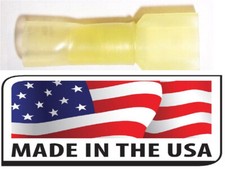 25 Pack Yellow 12-10 AWG Heat Shrink .25 Inch Male Spade Terminal Boat Made USA