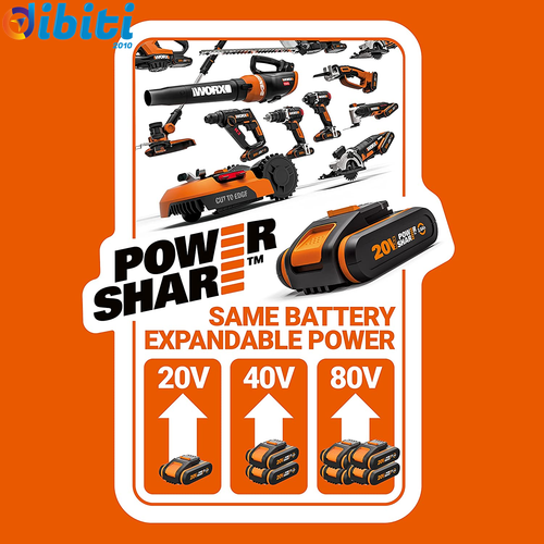 WORX 18V (20V MAX) Tagliasiepi Telescopico a Batteria PowerShare 2Ah, Cesoia Ele - Foto 2 di 12