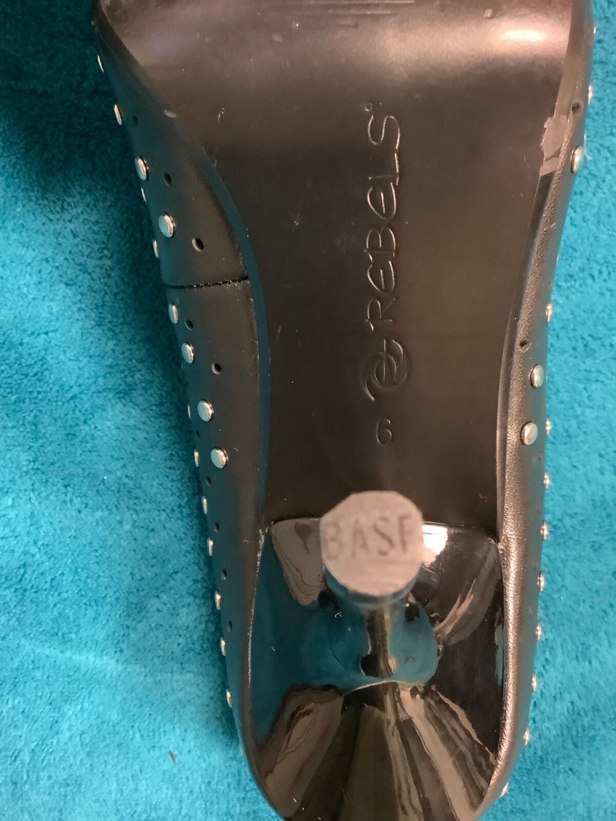 Rebels Leather Upper Pointed Toe Studded Stiletto… - image 10