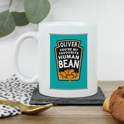 Personalisierter You're My Favourite Mensch Bohne Kaffeebecher mit Untersetzer Option