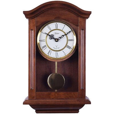 Acctim Thorncroft Pendel Wanduhr Funk Glockenspiel geschnitzt dunkles Holz