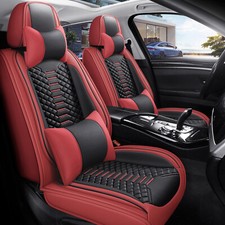 Luxury Nappa Leather Universal Car 5 Seat Covers Full Set Cushion Protector