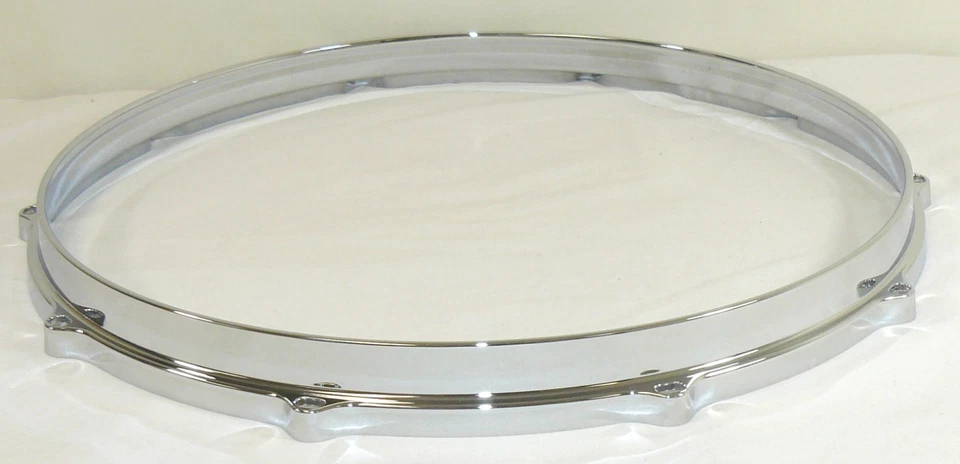 14" 10 hole Die Cast Drum Hoops 1 Batter & 1 Snare Build Restoration Set Chrome - Image 2 of 4