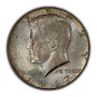 1967 50c Kennedy Half Dollar - Pastel Rainbow Toning - BU - VIDEO - SKU-H3232