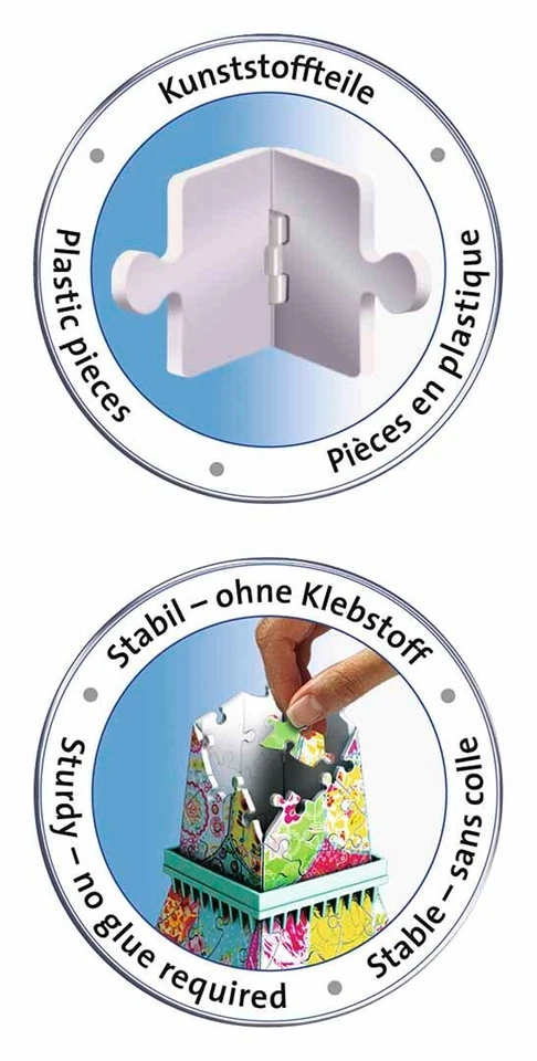 Ravensburger Puzzle 3D Bâtiment Paris Tula Lune la Tour Eiffel Coloré Art Objet - Photo 4/4