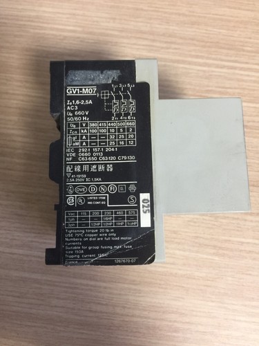 TELEMECANIQUE Motor Circuit Breaker Protector 1.6-2.5 Amp GV1 M07 - Picture 2 of 5