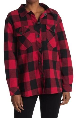 NWT Red \u0026 Black Checkered Plaid Shacket 