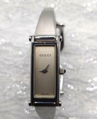 Used GUCCI 1500L Watch Gold Square Dial Swiss Rectangle Shell