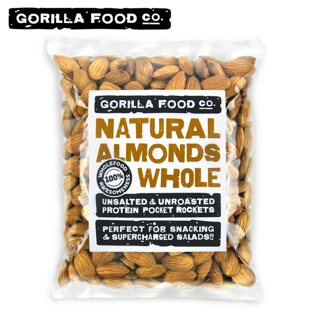 Gorilla Food Co. Premium California Almonds Raw Unsalted (Fast, Free
