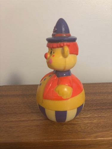 Vintage Roly Poly Hard Plastic Clown Toy Chimes Plastic - Picture 5 of 8